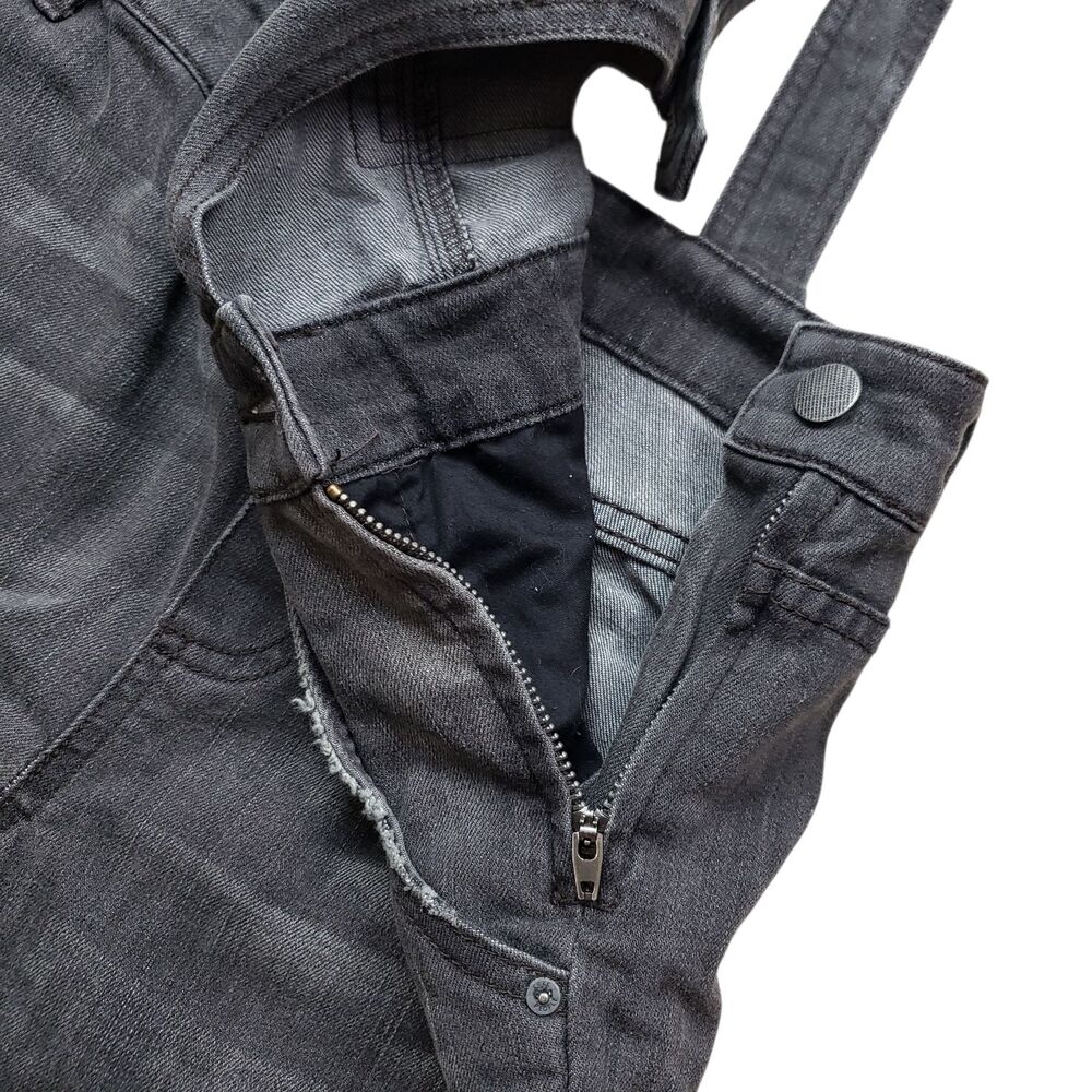 Free People Jumpsuit Overalls Womens 26  Black Gray Denim Coveralls Straight Leg - Picture 6 of 8